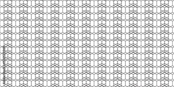 Fototapeta Seamless pattern with hexagon square cube geometric pattern shapes grid metal element texture design. abstract tiles gradient science web tech connection triangle diamond honeycomb.