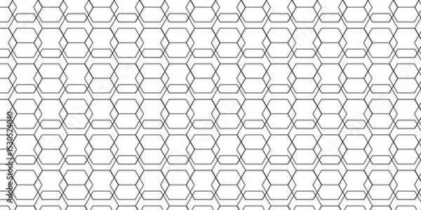 Fototapeta Seamless pattern with hexagon square cube geometric pattern shapes grid metal element texture design. abstract tiles gradient science web tech connection triangle diamond honeycomb.
