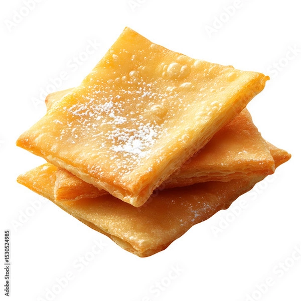Fototapeta Fried Roti with condensed milk and sugar dessert isolated on a white background