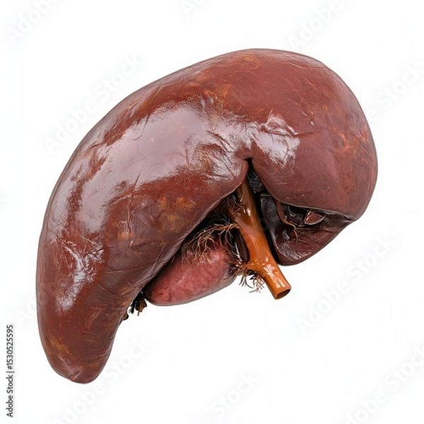 Obraz Human liver isolated on clear white background