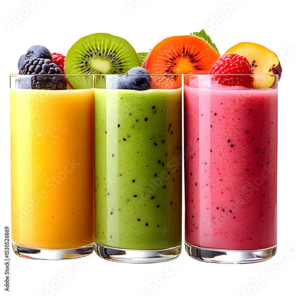 Fototapeta Fruit Smoothies isolated on a white background