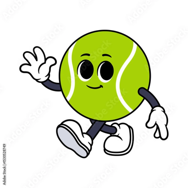 Obraz Vector Tennis Ball Character Waving