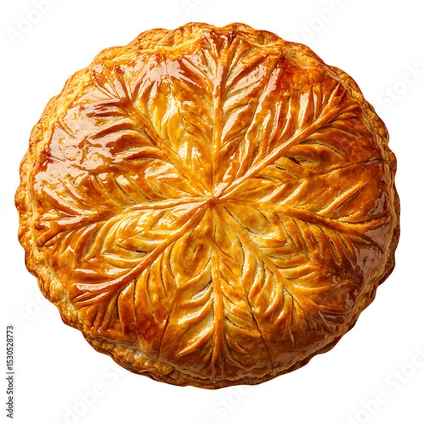 Fototapeta Galette des Rois Delight isolated on a white background.