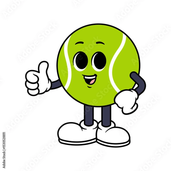 Obraz Vector Tennis Ball Character Thumbs Up