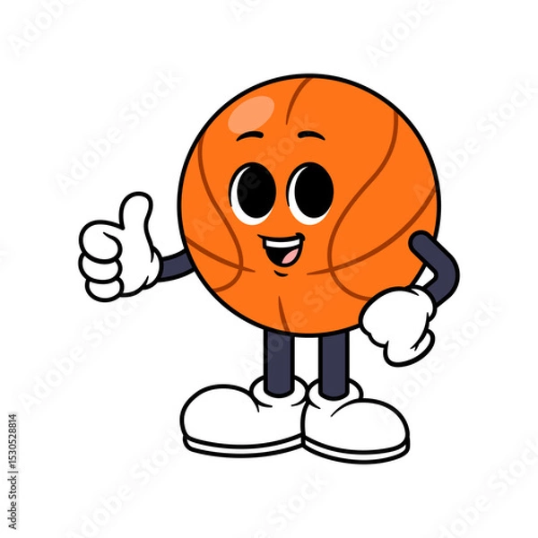 Obraz Vector Basket Ball Character Thumbs Up