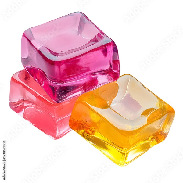 Fototapeta Gelatin of different colors isolated on a white background