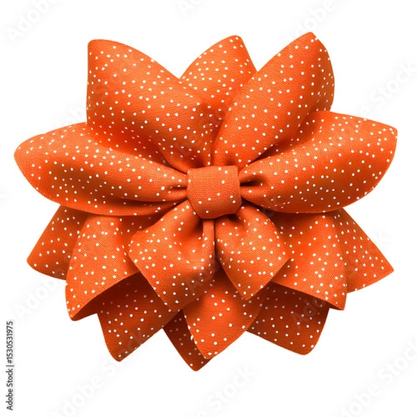 Fototapeta Gift bow, orange fabric,isolated on a white background.