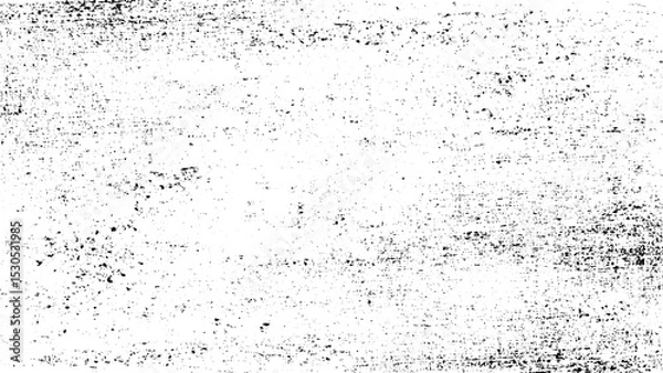 Fototapeta Vector distressed texture on transparent background grunge scratch noise overlay vintage worn effect surface aged abstract dirty black and white design repeat.
