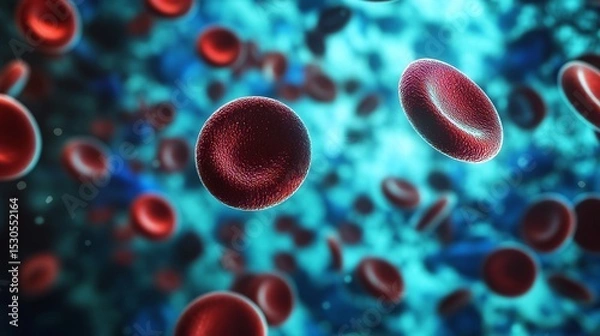 Obraz Anemia, blue-turquoise background