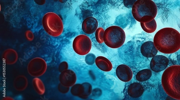 Obraz Anemia, blue-turquoise background