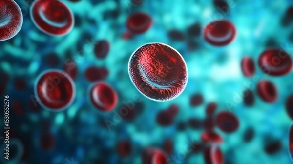 Obraz Anemia, blue-turquoise background