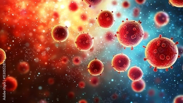 Obraz hematology cells from the center to the corner background vector