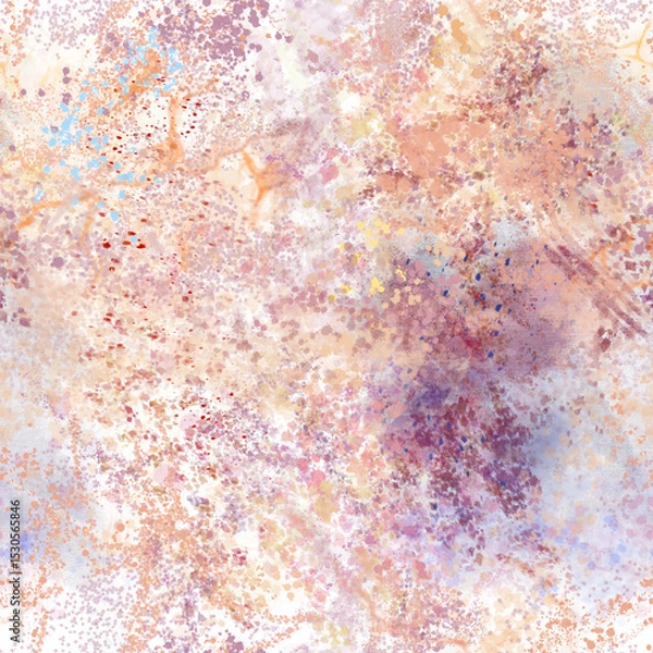 Fototapeta Abstract digital painting Multicolored transparent strokes, blots, spots, splashes Blurry painted seamless pattern in light pastel colors Grunge effect Grainy multicolor background