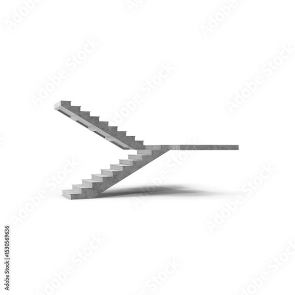 Fototapeta Architectural staircase structure isolated on transparent background