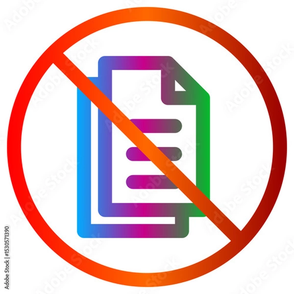 Fototapeta Prohibited Document Icon with Red Circle for Restrictions and Regulations