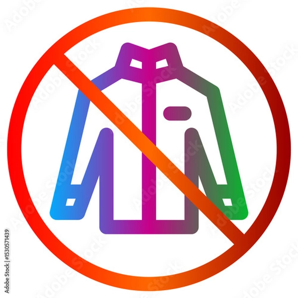Fototapeta No jacket allowed sign multicolored prohibition outerwear symbol graphic design
