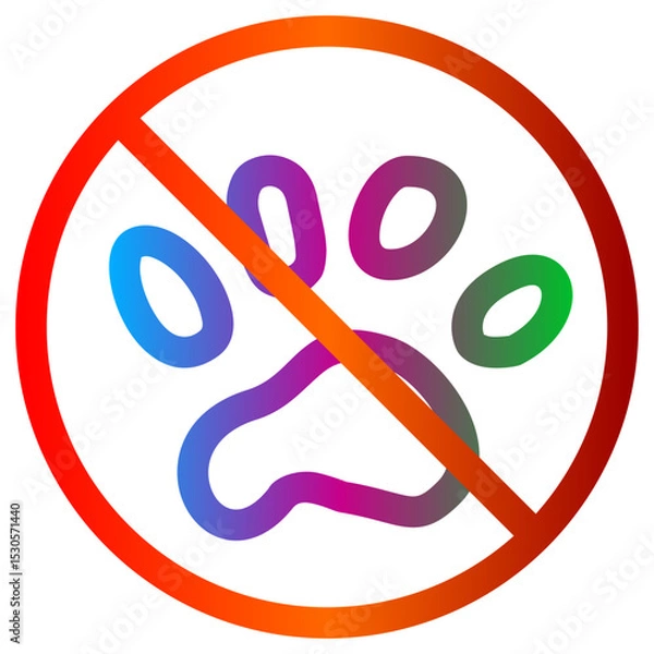 Fototapeta No Pets Allowed Gradient Sign Prohibiting Animal Access Stylish Icon