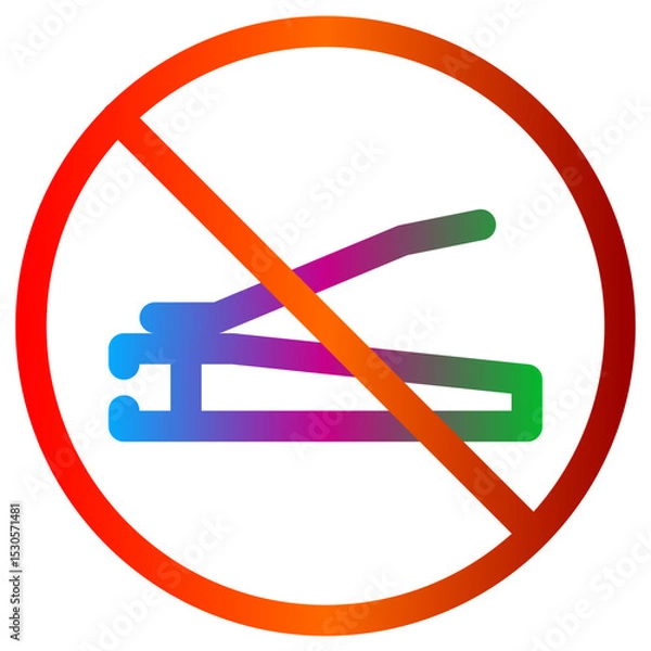 Fototapeta Prohibition Sign of Nail Clipper with Red Circle and Diagonal Line
