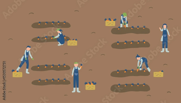 Obraz にんじん農家のイラスト