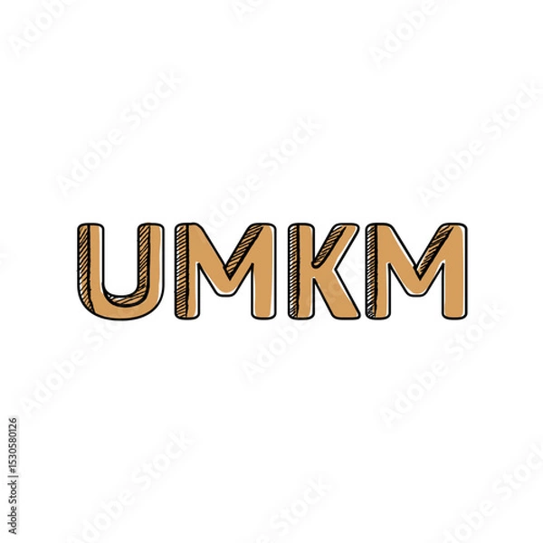 Obraz Hand Drawn Fill UMKM Small Business Micro Illustration