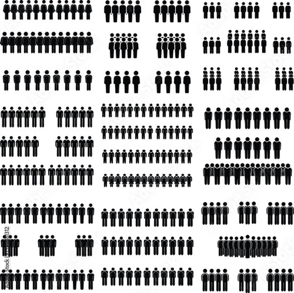 Obraz Large collection of people icons various group sizes