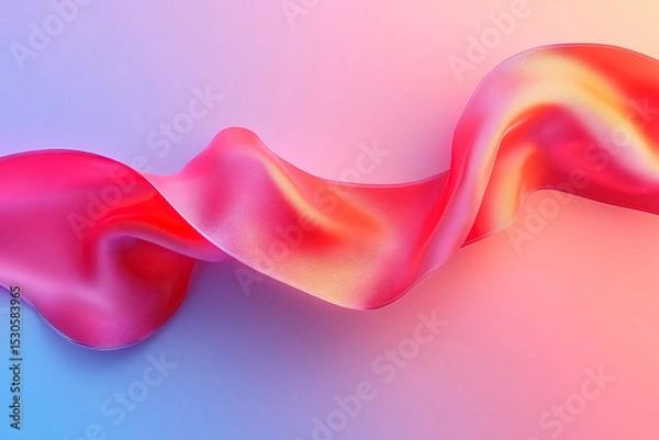 Fototapeta Dynamic abstract image showcasing red fabric flowing in gentle waves, creating an impression of movement and texture. Abstract background.