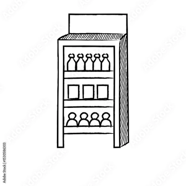 Obraz Hand Drawn Line UMKM Small Business Micro Illustration