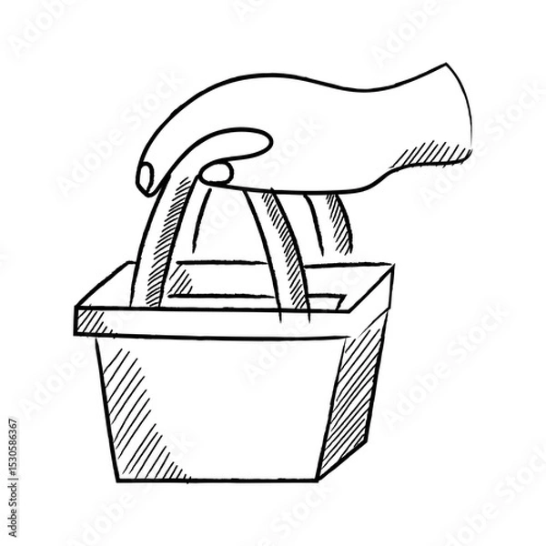 Obraz Hand Drawn Line UMKM Small Business Micro Illustration