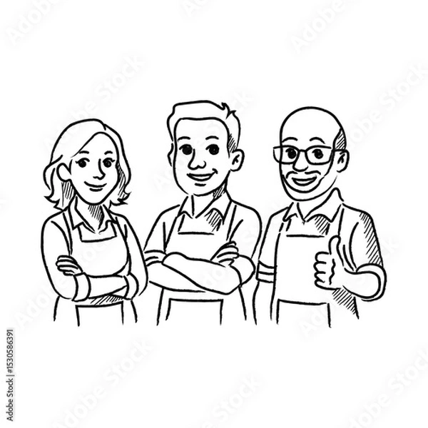 Obraz Hand Drawn Line UMKM Small Business Micro Illustration