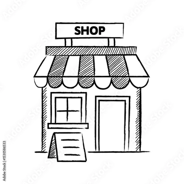 Obraz Hand Drawn Line UMKM Small Business Micro Illustration