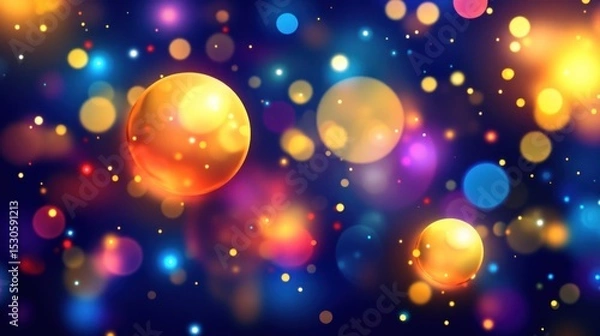 Fototapeta Colorful abstract design with glowing orbs.