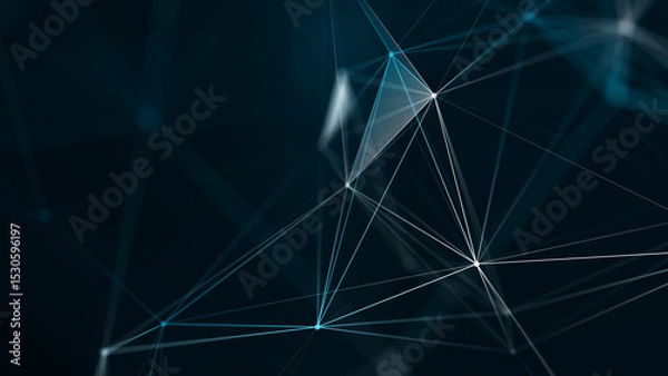 Obraz Technology background. Honeycomb concept. Big data. Hexagonal space with connected dots and lines. 3d