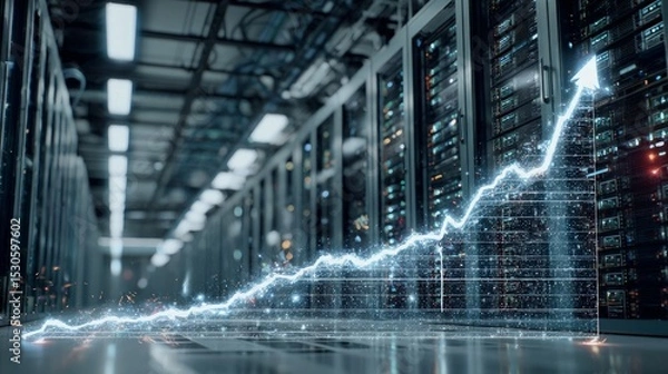 Fototapeta Data Center Growth Visualization