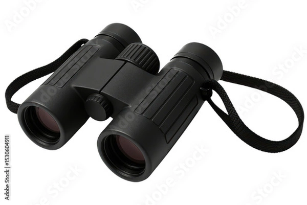 Fototapeta Compact black binoculars designed for outdoor adventures on a transparent background