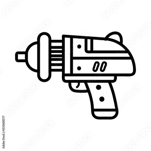 Obraz A futuristic ray gun design with a sleek, streamlined shape. The gun features a round barrel and a trigger, emphasizing a sci-fi aesthetic.