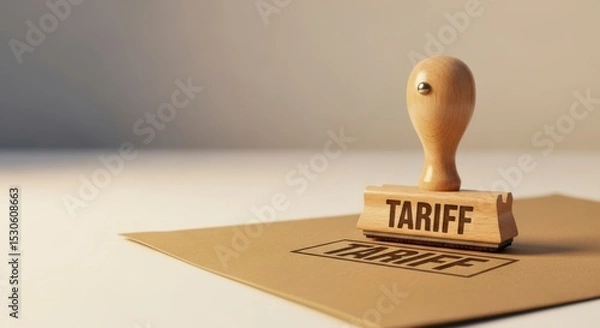 Fototapeta Stamping tariffs a business insight into trade regulations and economic impact office setting marketing content professional environment close-up view