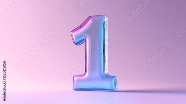 Obraz Number 1 glass in gradient violet background