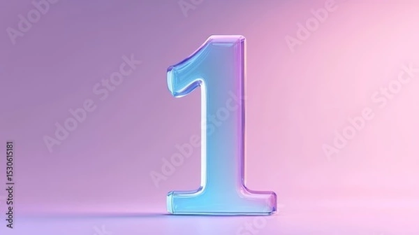 Obraz Number 1 glass in gradient violet background
