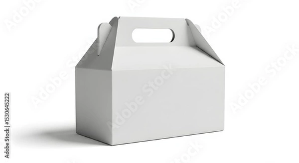 Obraz Blank White Cardboard Takeout Food Box Packaging Mockup Perfect for Restaurant Branding