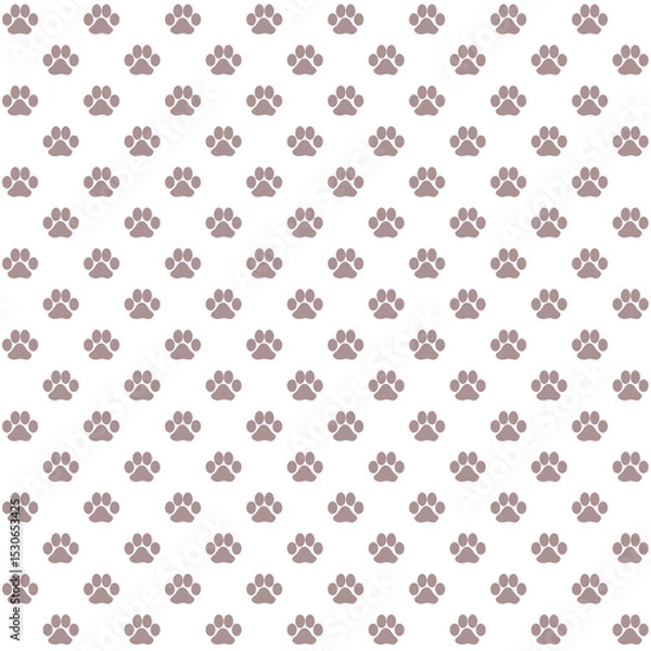Obraz Cute cat, dog or puppy paw print seamless pattern.Animal, zoo or pet wallpaper.Surface for textile.Decoration ornament for fabric or cloth..Modern backdrop.Cute wrapping paper.Vector illustration.