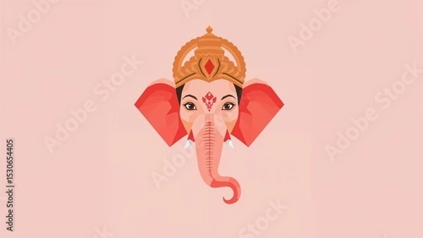 Fototapeta Simple Ganesha Head Art
