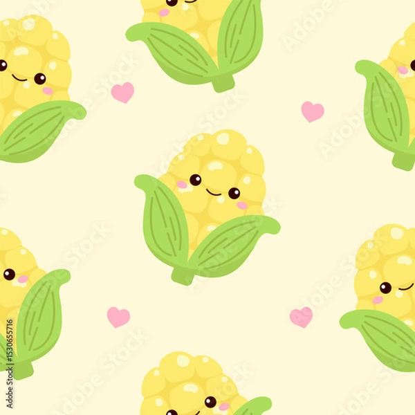 Obraz Cute happy corn seamless pattern background