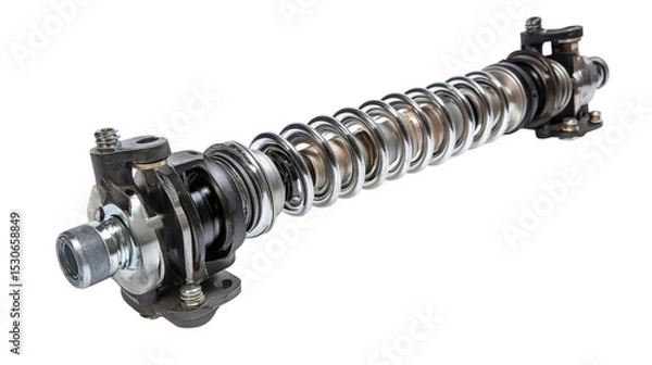 Fototapeta Shock absorber and suspension spring, automotive part Transparent background, PNG