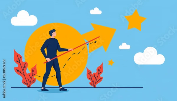 Fototapeta Growth Strategy with Success Elements