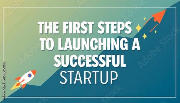Fototapeta First Steps to Launching Startup Success