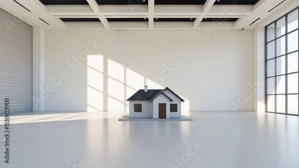 Fototapeta Minimalistic Home in Bright Spacious Room