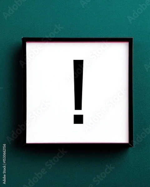 Obraz Bold White Exclamation Mark on Navy Square Background