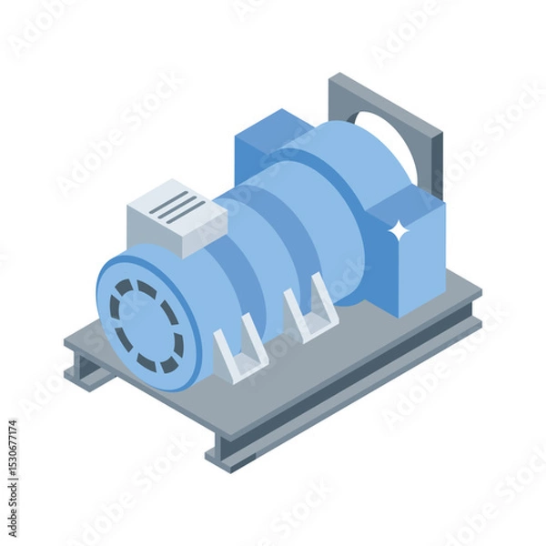 Obraz Easy to edit isometric icon showing water engine system