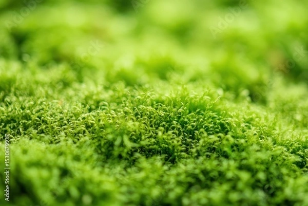Obraz Close-up view of a vibrant moss patch.