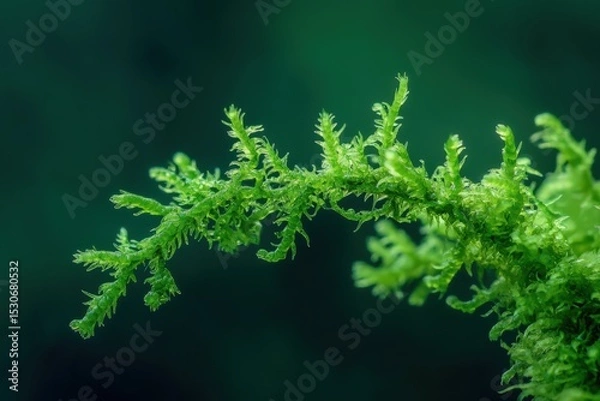 Obraz Close-up view of a delicate moss branch.